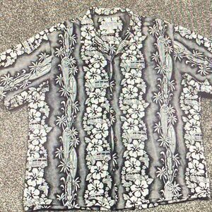 Men's Black and White Hawaiian Shirt